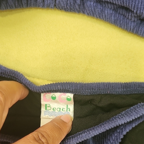 Vtg NWT C.C Blue Halter Bikini Corduroy Set with Adjustable Ties - Picture 5 of 13